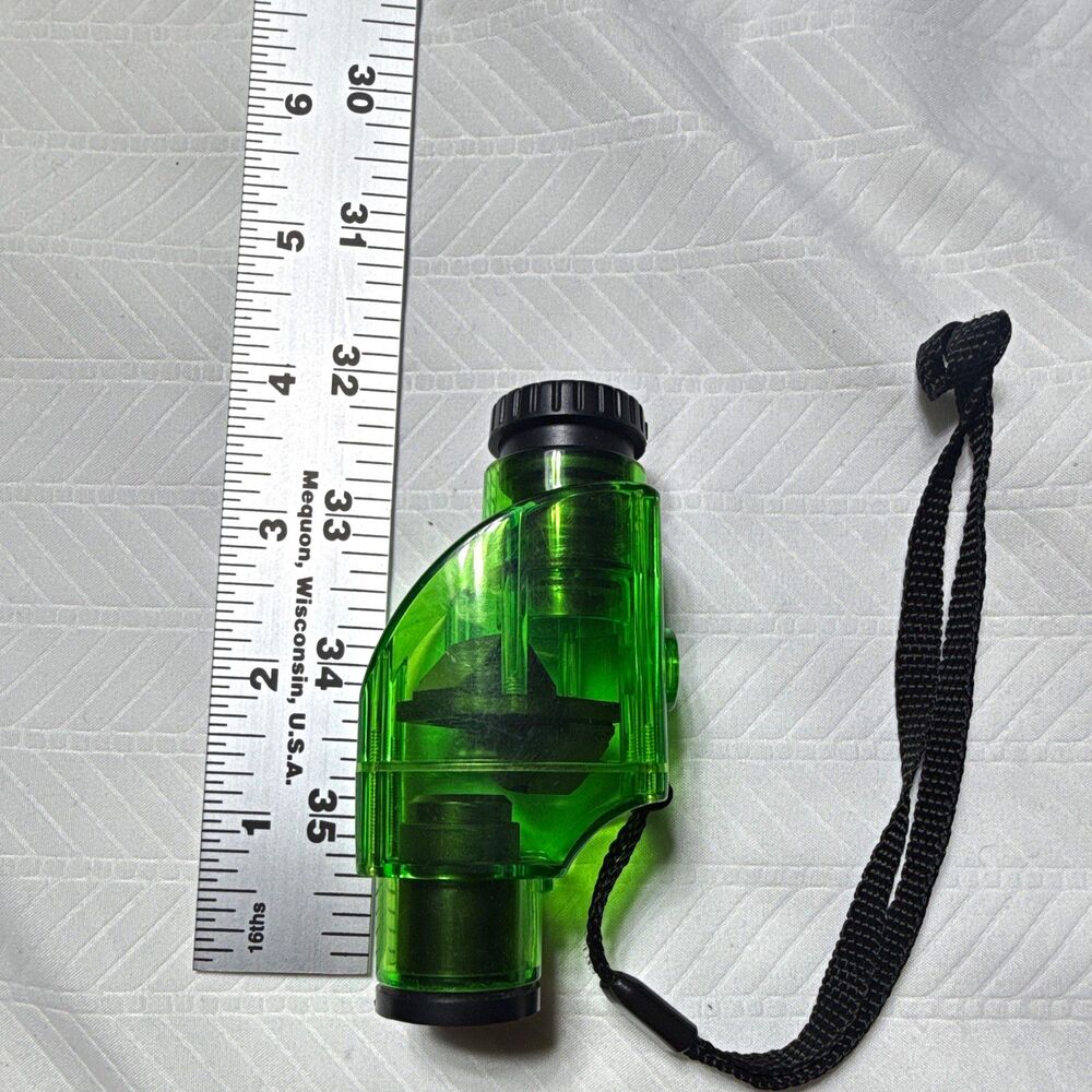 Safety Whistle 120 dB Green Plastic w/ Black Lanyard 4 in Camping Hiking